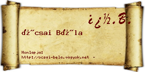 Ócsai Béla névjegykártya
