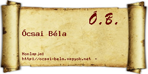 Ócsai Béla névjegykártya